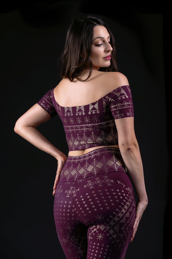 Alkimiya Allie Crop Top Aubergine-Gold