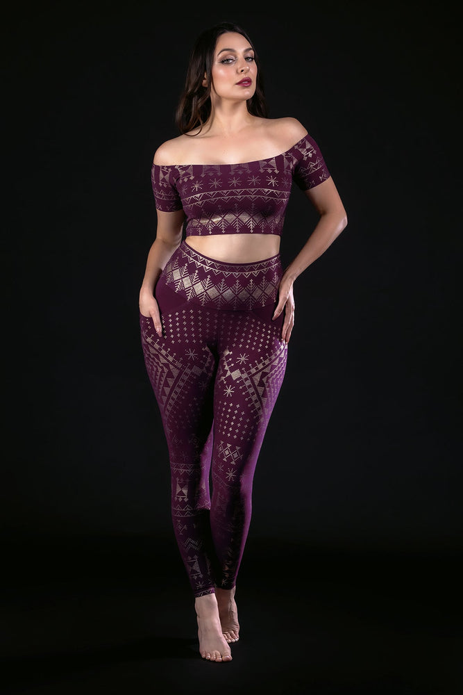 Alkimiya Allie Crop Top Aubergine-Gold