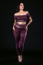 Alkimiya Allie Crop Top Aubergine-Gold