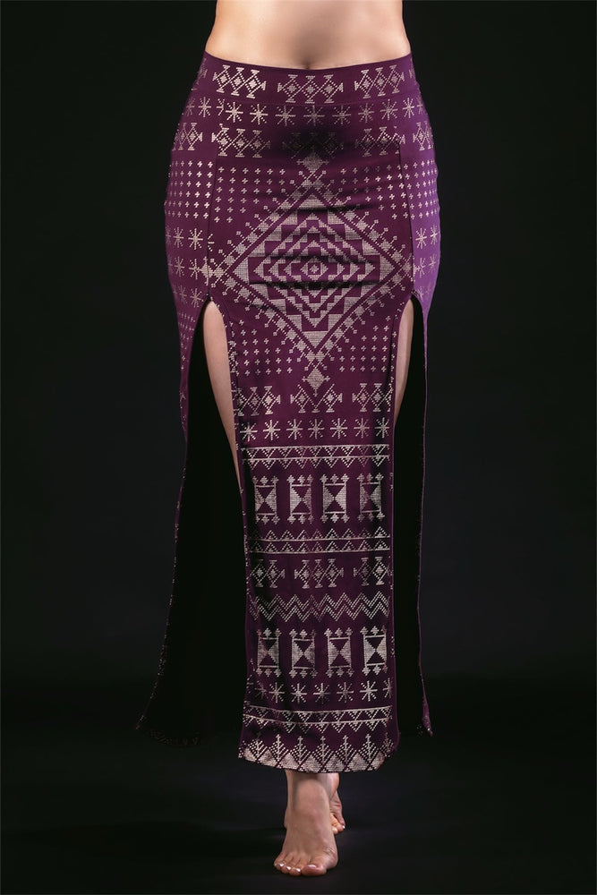 Alkimiya Cairo Maxi Skirt Aubergine-Gold