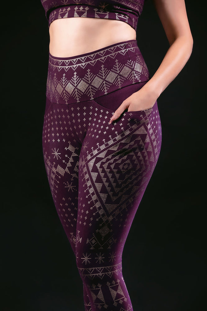 Alkimiya Elsa Legging Aubergine-Gold