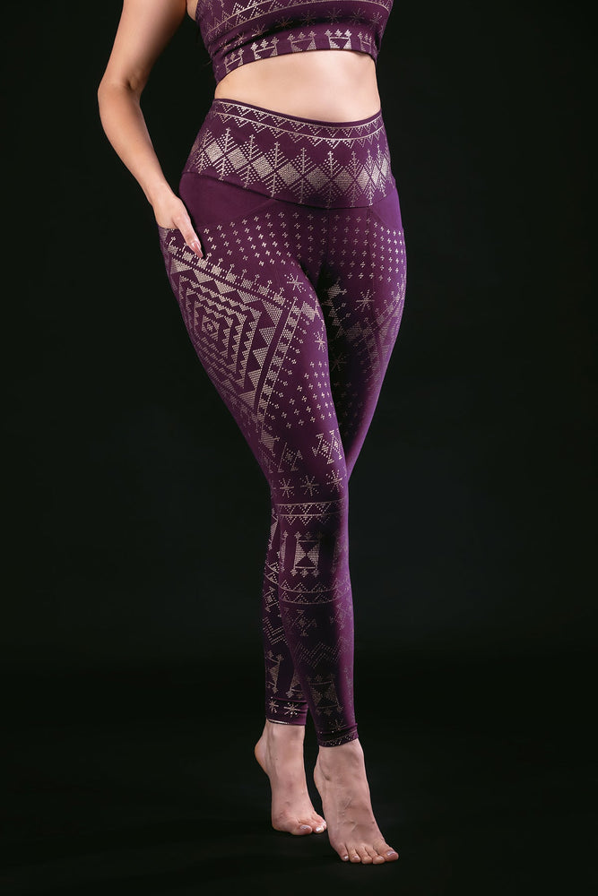 Alkimiya Elsa Legging Aubergine-Gold