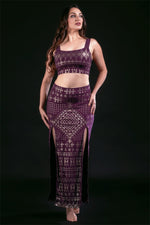 Alkimiya Cairo Maxi Skirt Aubergine-Gold