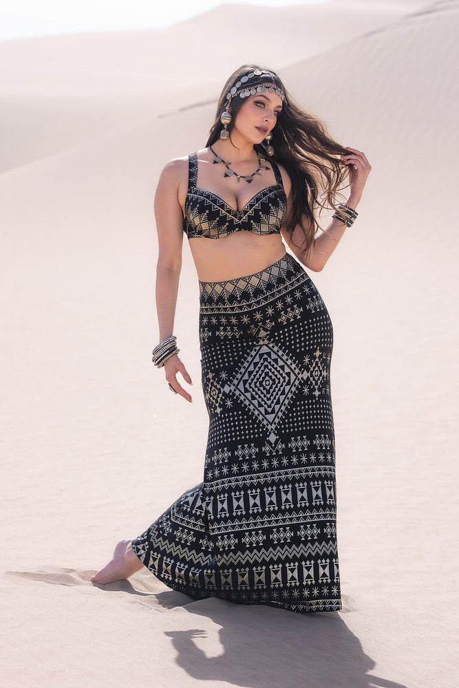 Alkimiya Cleopatra Maxi Skirt Obsidian