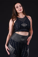 Deco Laura Crop Black-Antique Silver